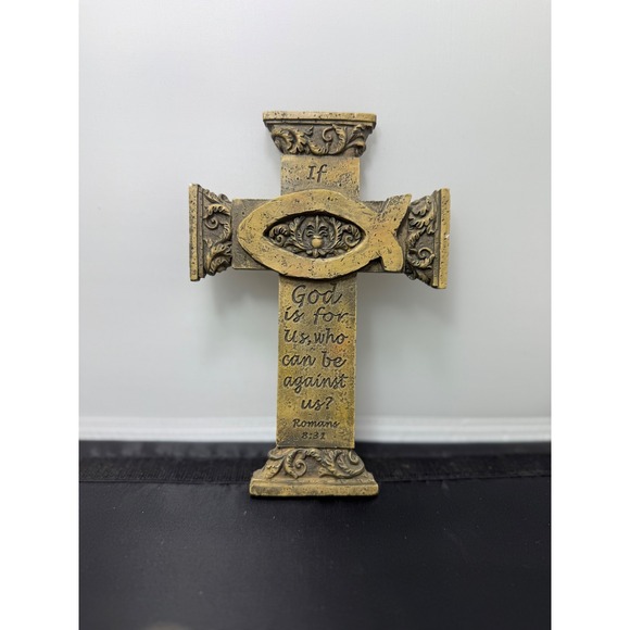 Religious Cross If‎ God Is For Us Romans 8:31 Christian Wall Decor - Picture 1 of 6